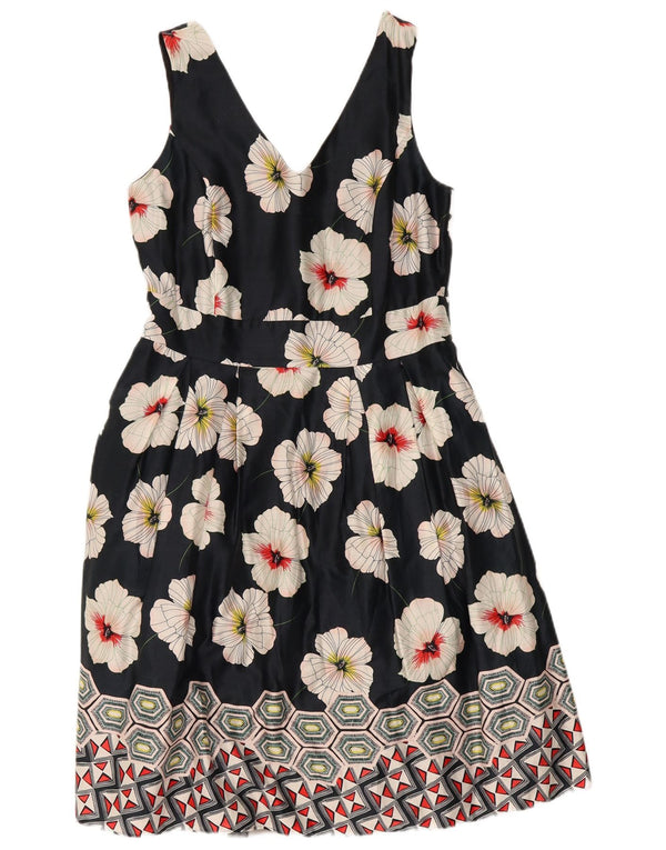 Rochie în formă de A fără mâneci pentru femei Monsoon UK 14 Medium bleumarin Bumbac floral