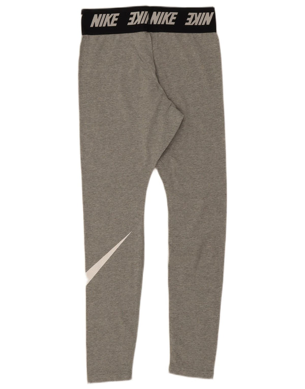 Leggings grafic Nike pentru femei UK 10, bumbac color bloc, gri mediu