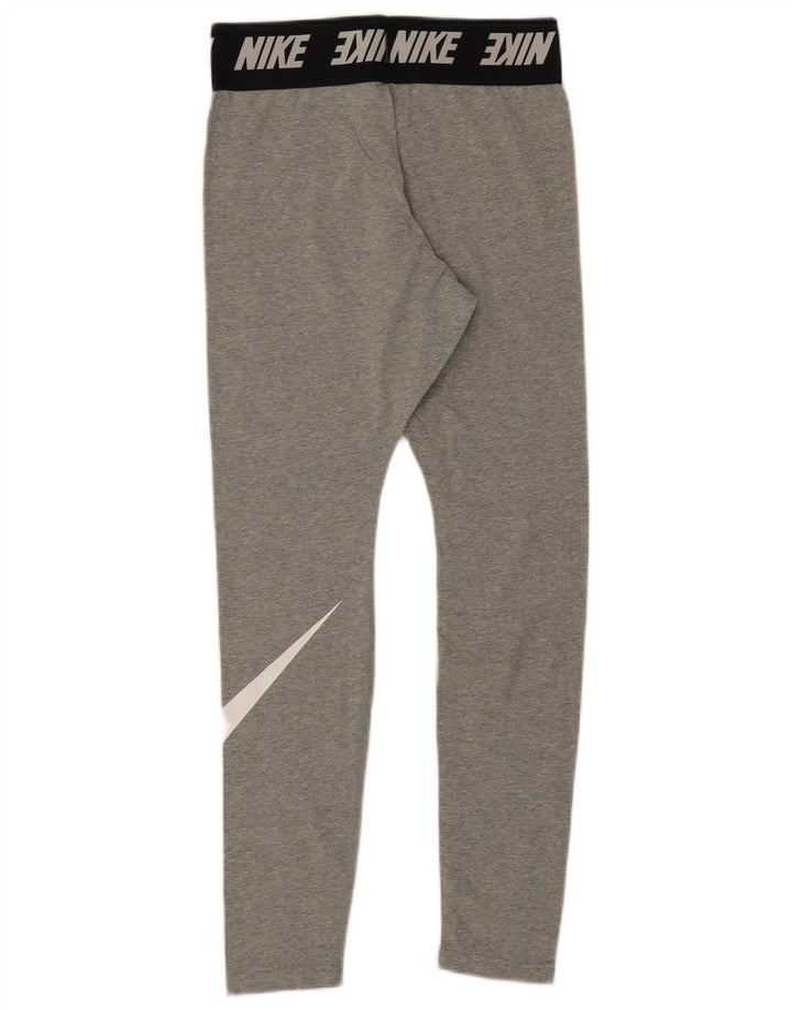 Leggings grafic Nike pentru femei UK 10, bumbac color bloc, gri mediu