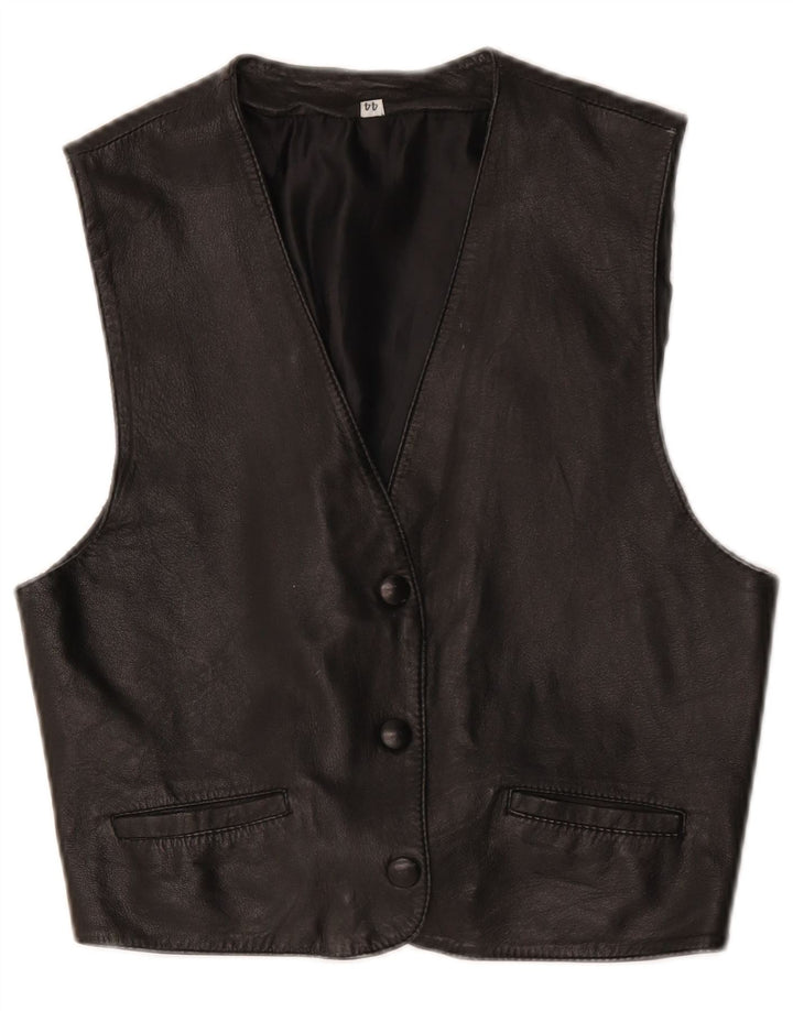 Vestă din piele vintage pentru femei IT 44 Medium Black