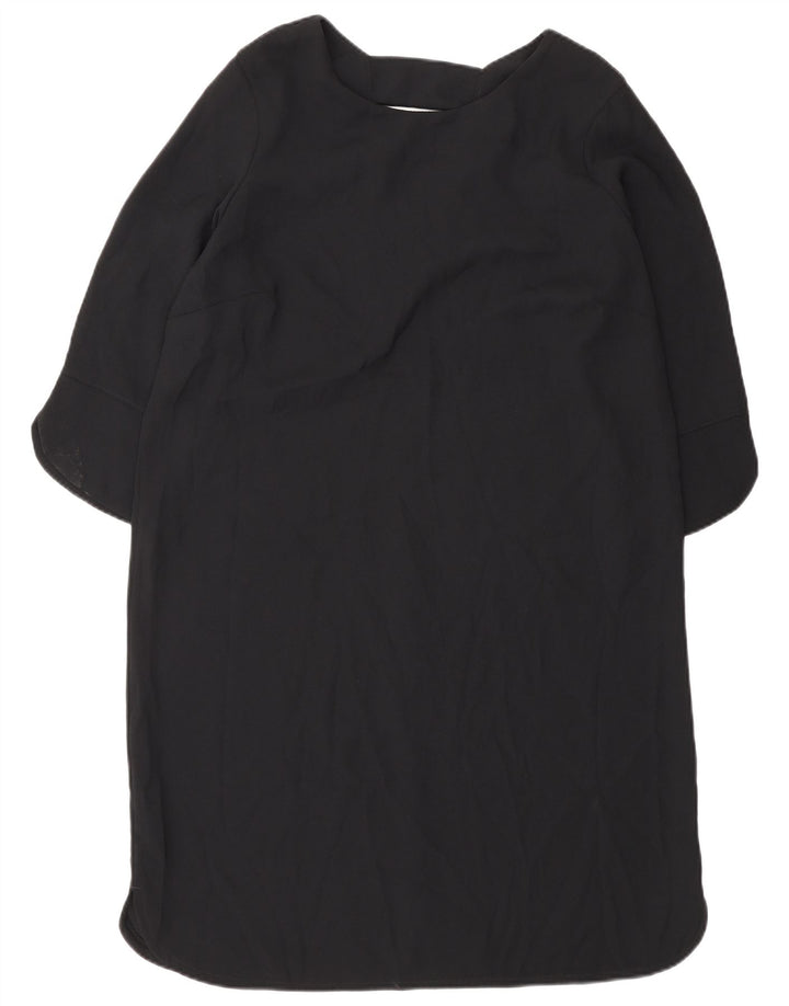 Rochie cort pentru femei Marks & Spencer cu mâneci 3/4 UK 14 Poliester negru mare