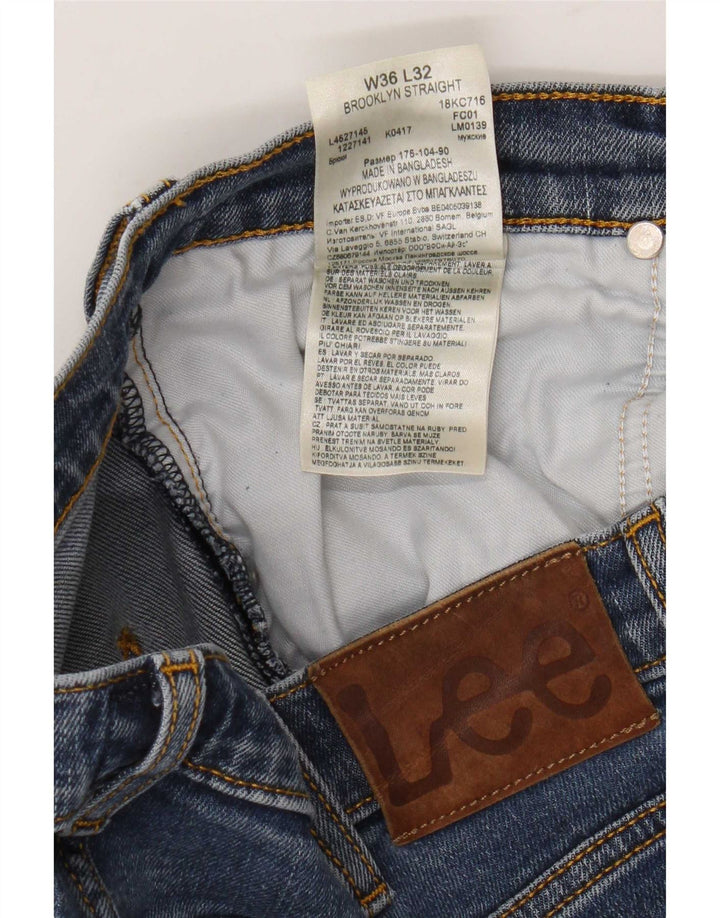 Blugi Lee Brooklyn Straight pentru bărbați W36 L32 Bumbac albastru