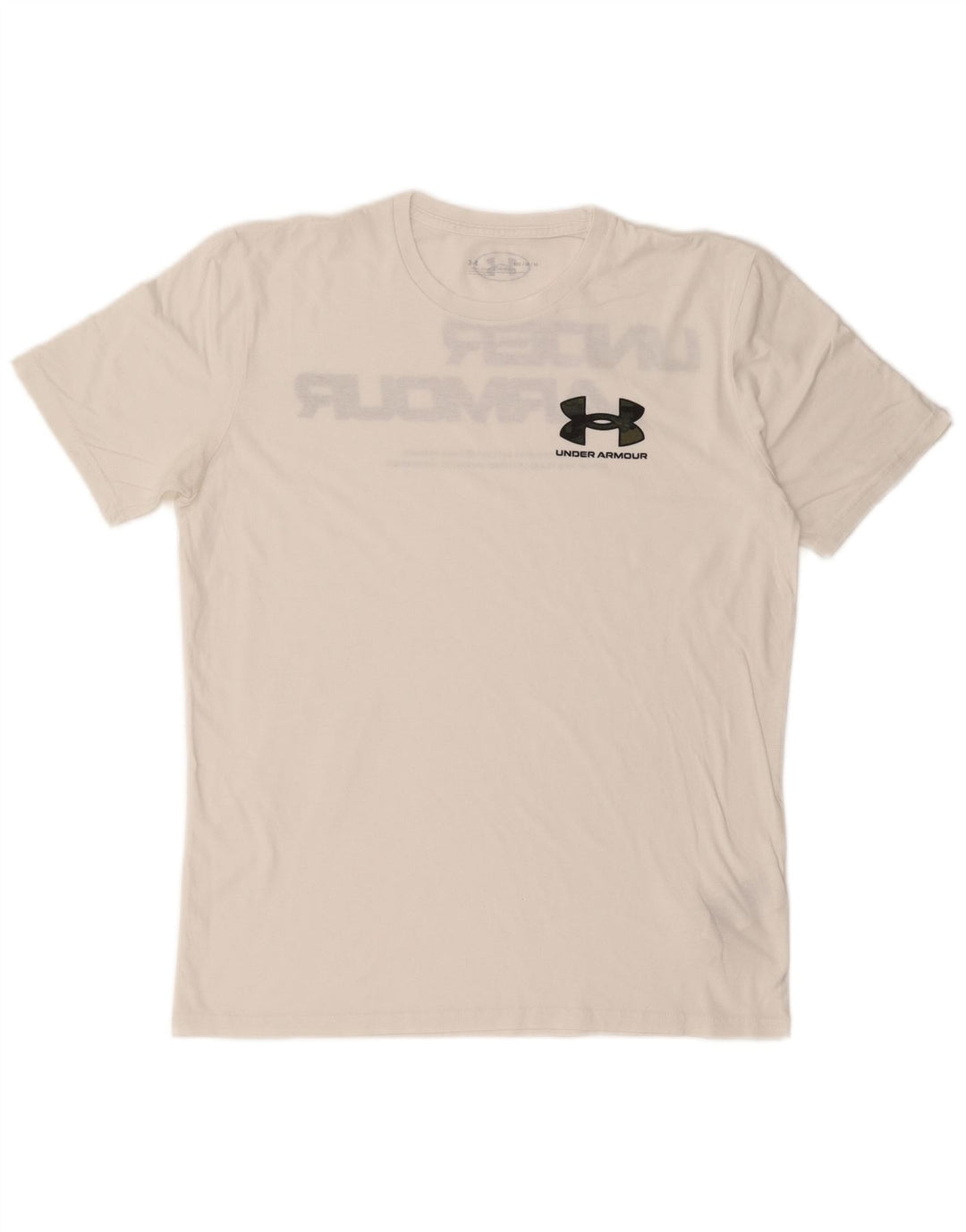UNDER ARMOUR Mens Graphic T-Shirt Top Medium White Cotton