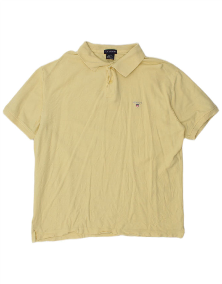 Cămașă polo Gant pentru bărbați, bumbac galben XL