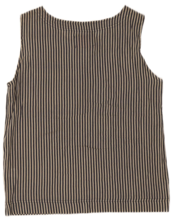 Bluză fără mâneci pentru femei Vintage UK 14 Medium Blue Striped