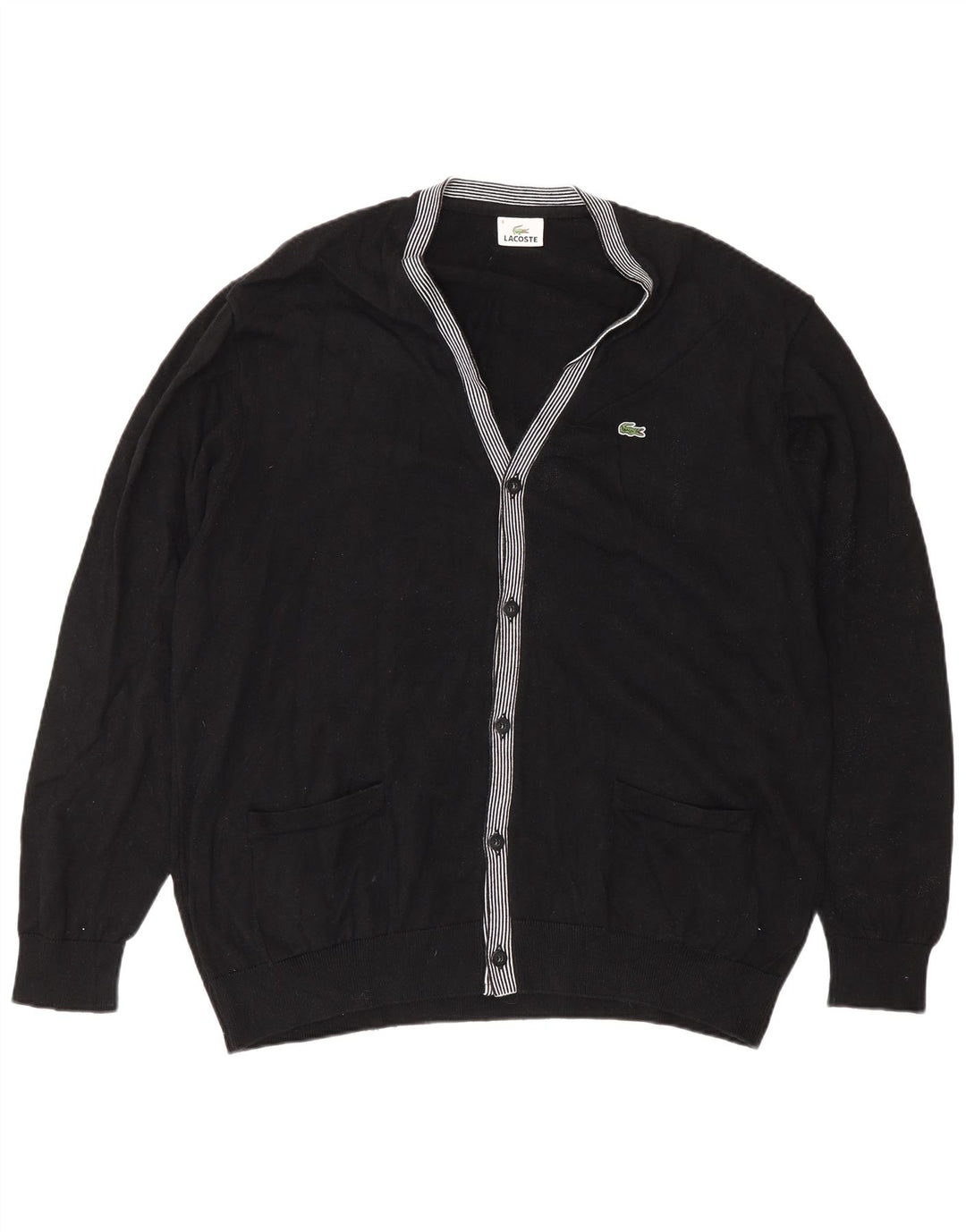 Pulover cardigan pentru bărbați Lacoste Mărimea 8 2XL bumbac negru
