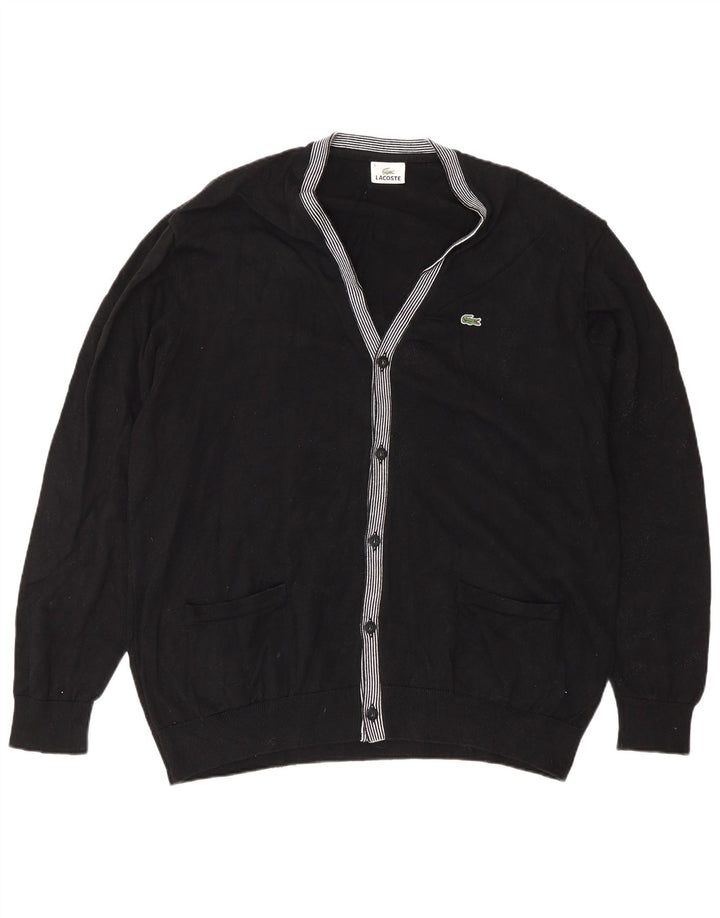 Pulover cardigan pentru bărbați Lacoste Mărimea 8 2XL bumbac negru