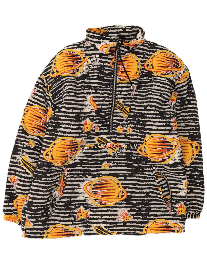 Jachetă Anorak Vintage pentru băieți, 13-14 ani, poliamidă geometrică neagră