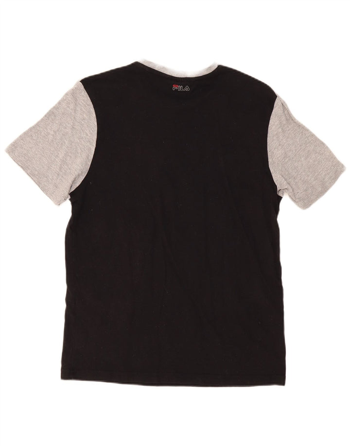 Tricou grafic pentru bărbați FILA Top mic, gri, bumbac color bloc
