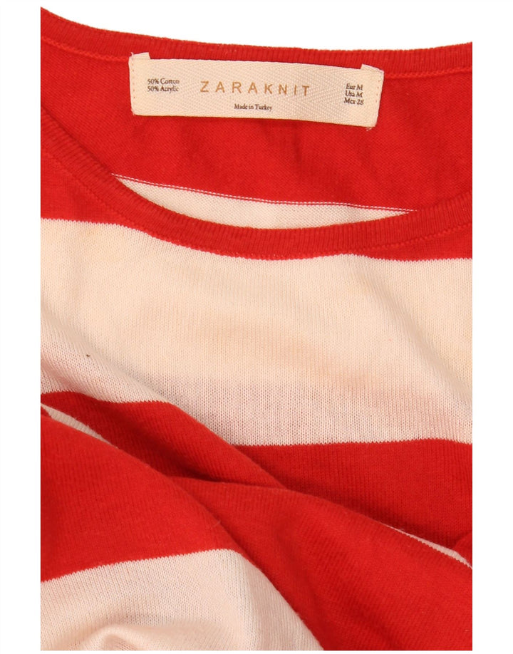 Pulover oversized Crop Crew Deck pentru femei Zara UK 14 Medium Red