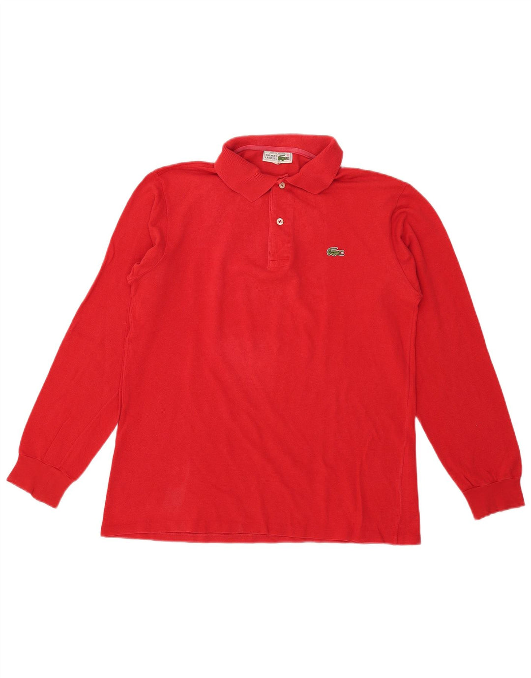 Tricou polo pentru bărbați Lacoste cu mânecă lungă, mărime 4, bumbac roșu mediu