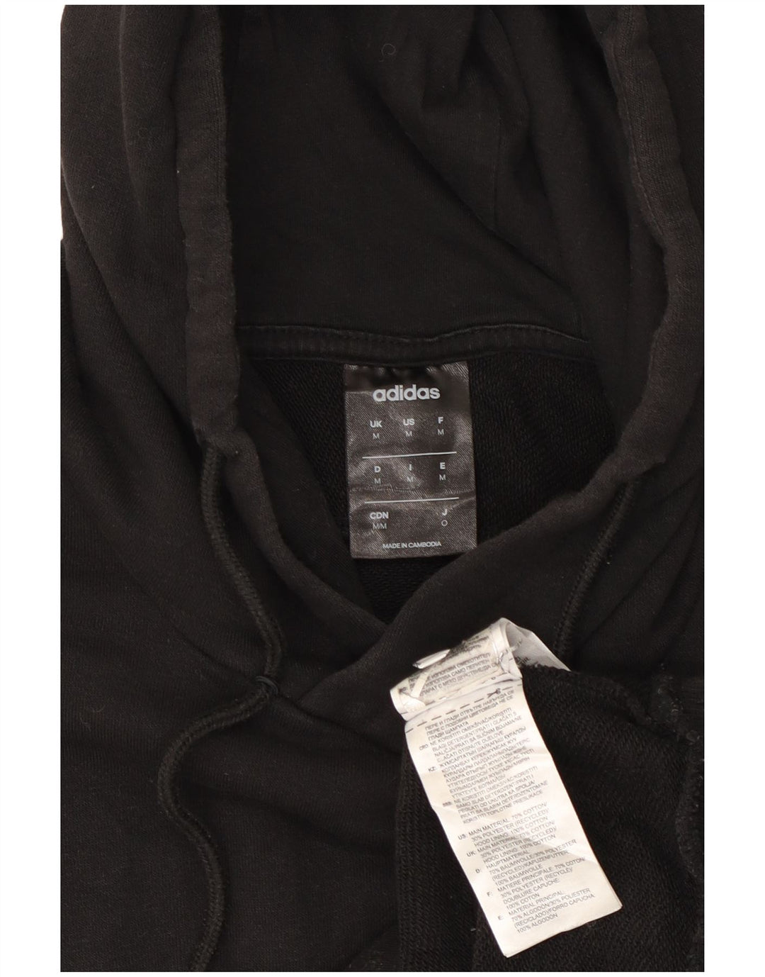 Pulover cu glugă cu grafic pentru bărbați Adidas, bumbac mediu negru