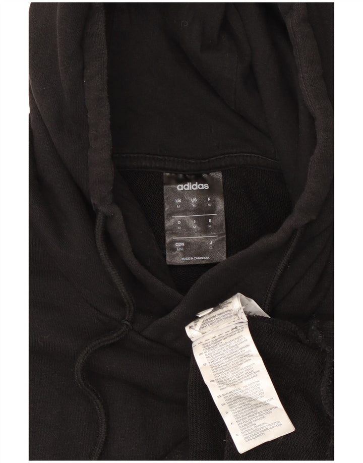 Pulover cu glugă cu grafic pentru bărbați Adidas, bumbac mediu negru