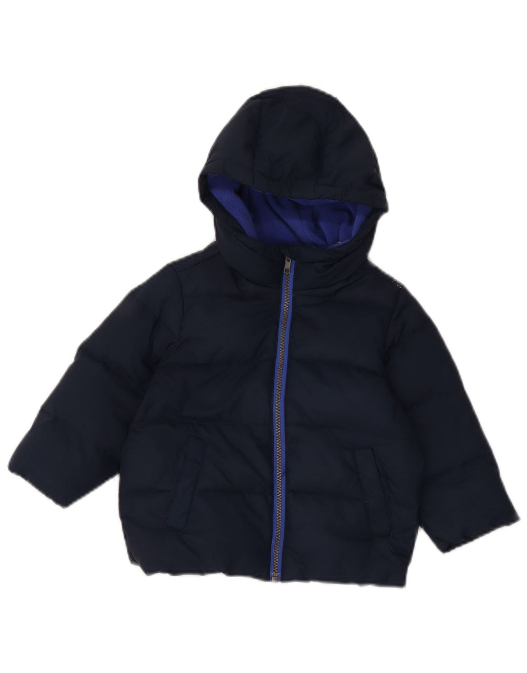 Jachetă căptușită cu glugă Benetton pentru băieți, 5-6 ani, bleumarin