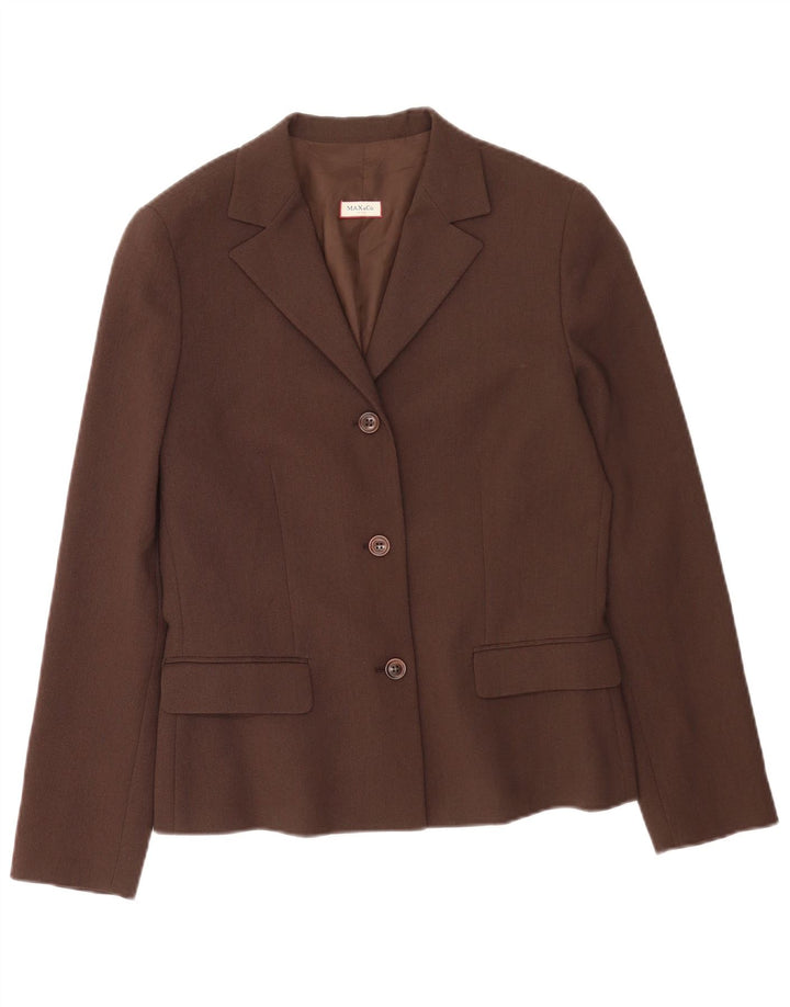 Jachetă pentru femei Max & Co. Blazer cu 3 nasturi UK 14 Poliester maro mediu