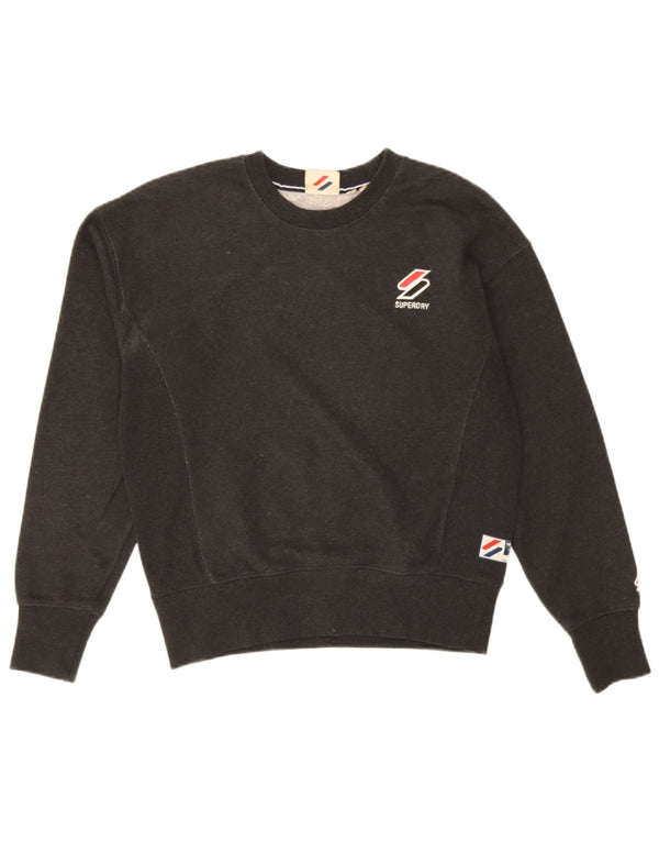 Pulover supradimensionat pentru femei Superdry UK 10 Bumbac negru mic