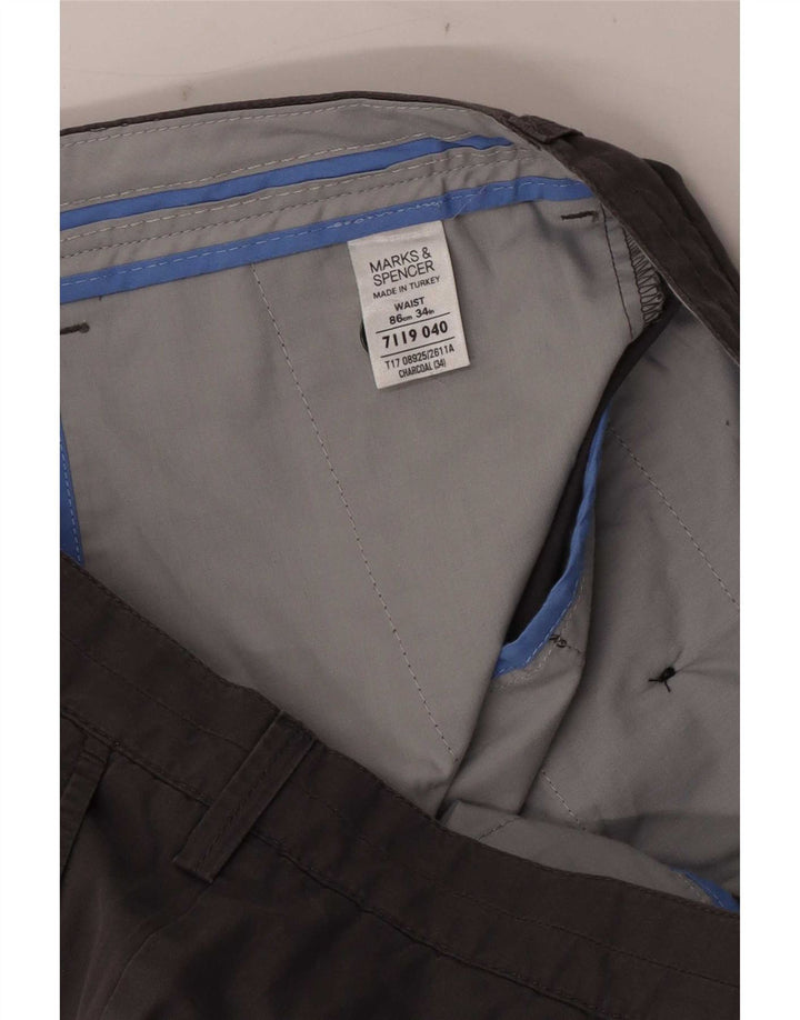 Pantaloni scurți chino pentru bărbați Marks & Spencer W34, bumbac gri mare