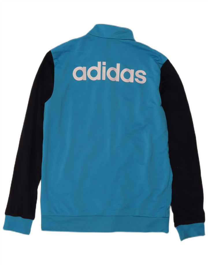 Jachetă de top pentru trening grafic Adidas pentru bărbați, albastru mediu, poliester color bloc
