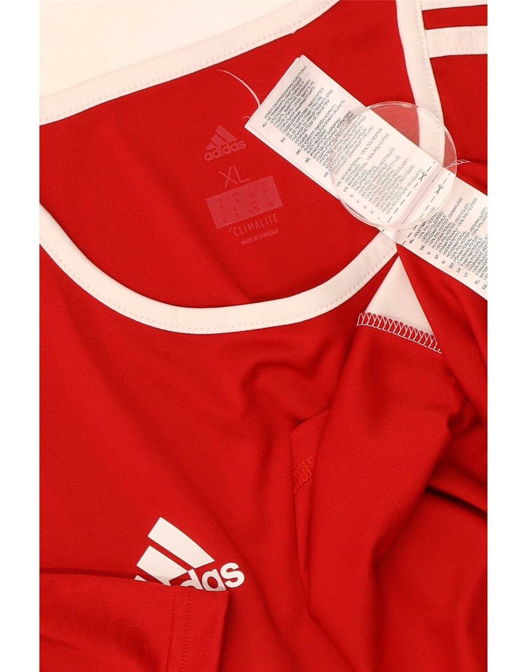 Tricou Adidas Climalite pentru bărbați Top XL Roșu Poliester Colorblock
