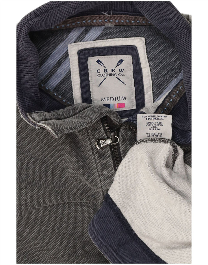 Crew Clothing Hanorac pentru bărbați cu fermoar și gât Jumper Bumbac mediu gri