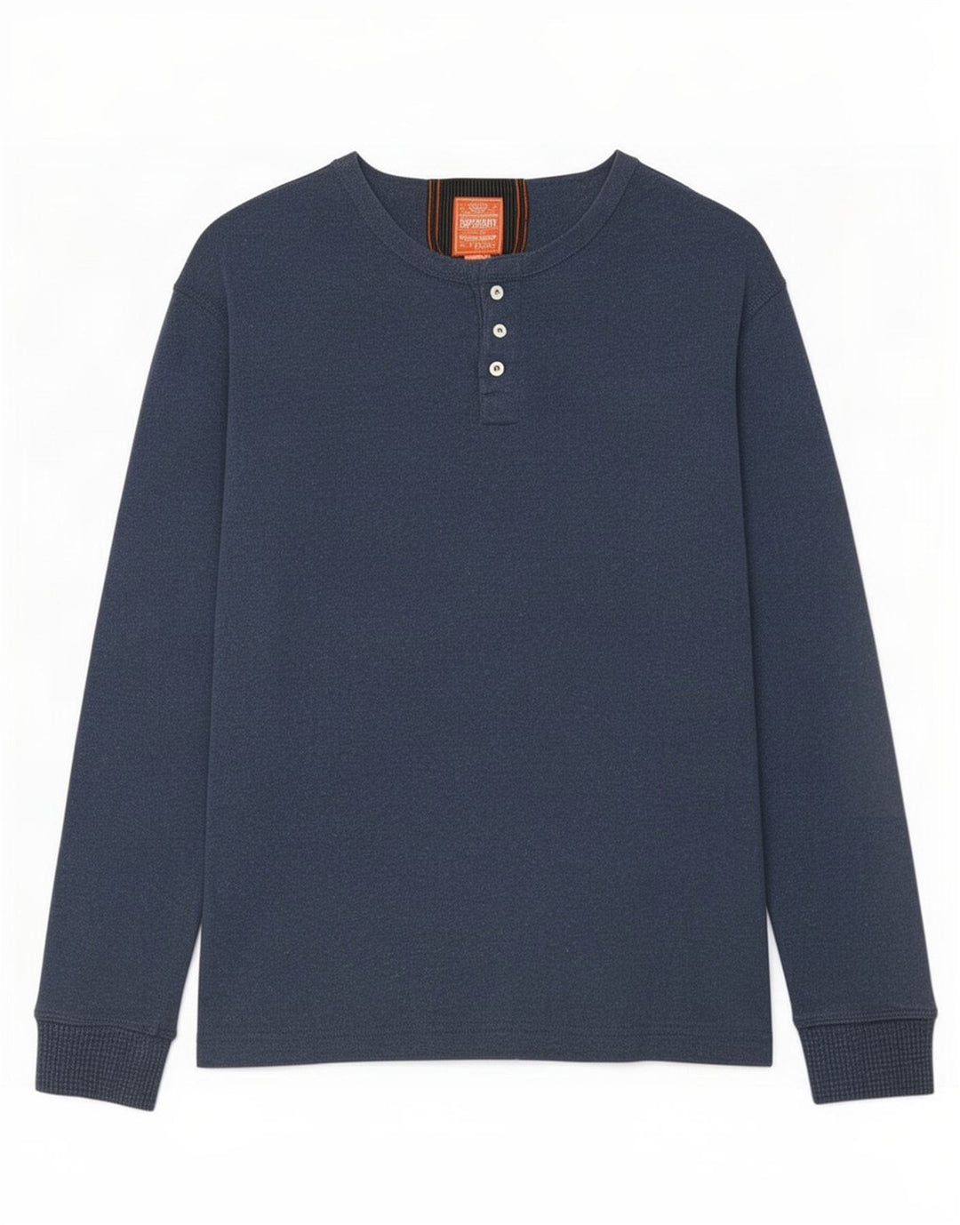 Top pentru bărbați Superdry cu mânecă lungă, mediu, bleumarin, bumbac