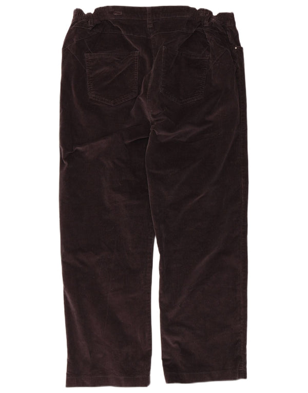Cotton Traders Pantaloni drepti din velur pentru femei UK 16 Large W36 L27 Maro