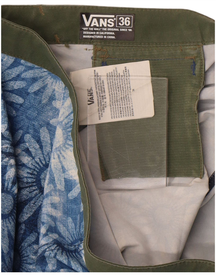 Pantaloni scurți de înot Vans pentru bărbați, mari, albastru, cu flori din poliester