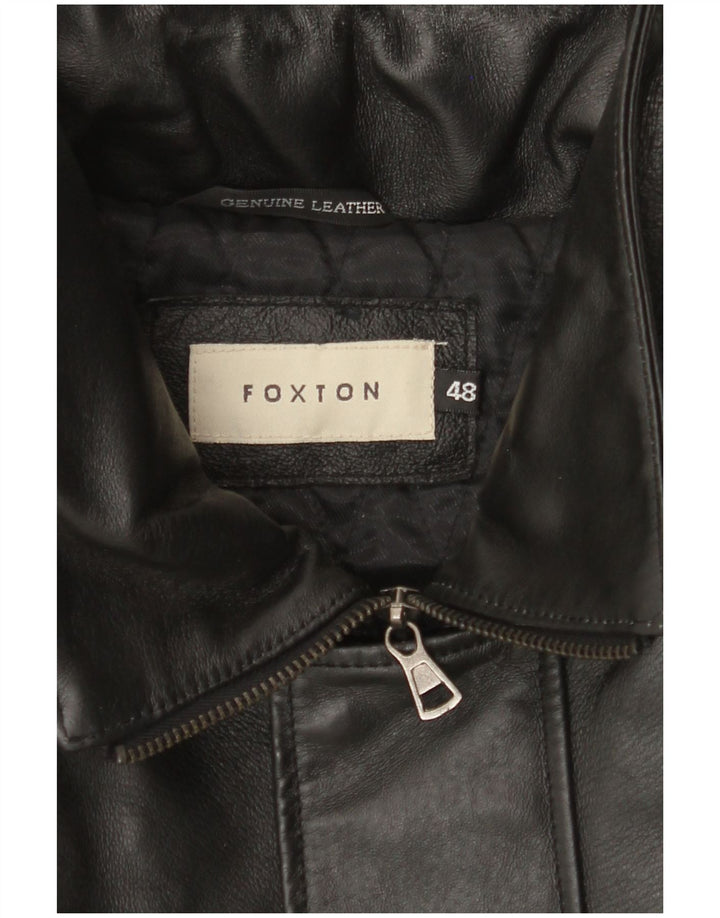 Jachetă de piele pentru bărbați VINTAGE IT 48 Medium Black Leather