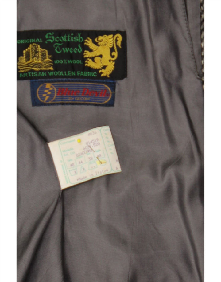 BLUE DEVIL Pardesiu pentru bărbați UK 38 Medium Gris Herringbone Lână