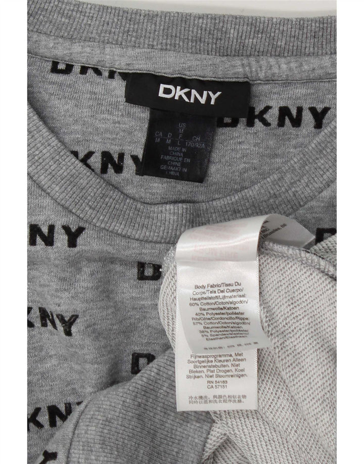 Hanorac crop pentru femei Dkny Pulover UK 14 bumbac gri mediu
