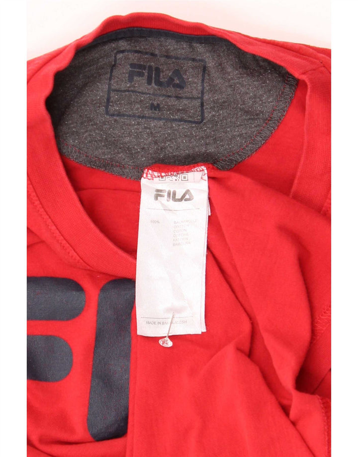 Tricou grafic Fila pentru bărbați Top Bumbac Roșu Mediu