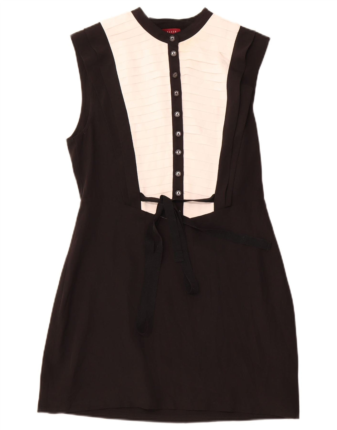 Rochie TED BAKER pentru femei, fără mâneci, în formă de A, mărimea 2, mică, neagră, colorblock