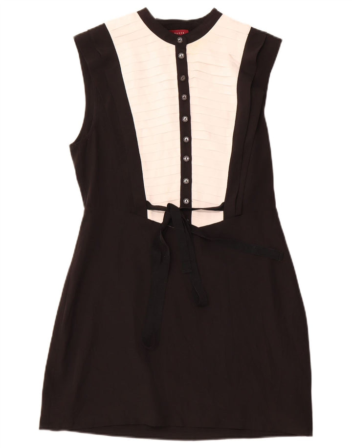 Rochie TED BAKER pentru femei, fără mâneci, în formă de A, mărimea 2, mică, neagră, colorblock