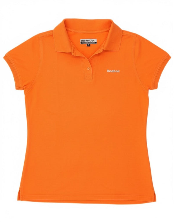 Tricou polo Reebok pentru femei UK 12, bumbac portocaliu mediu