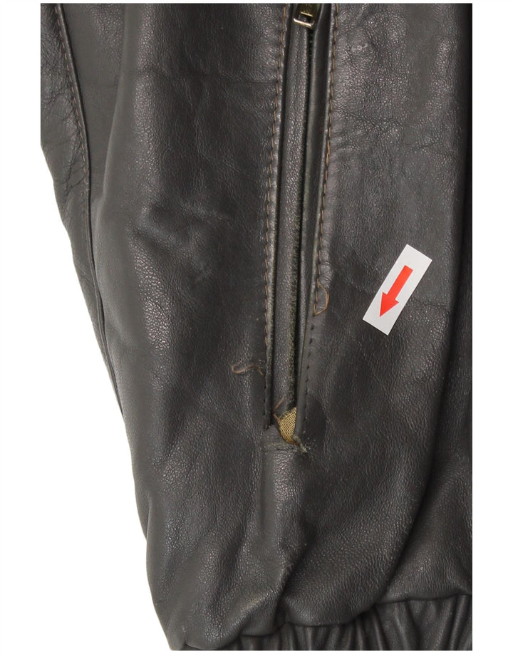 Geaca de piele vintage pentru barbati IT 52 XL din piele gri