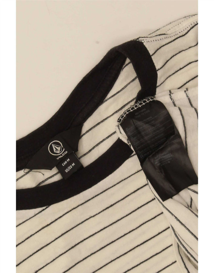 Tricou pentru bărbați Volcom Top, mediu alb, bumbac cu dungi