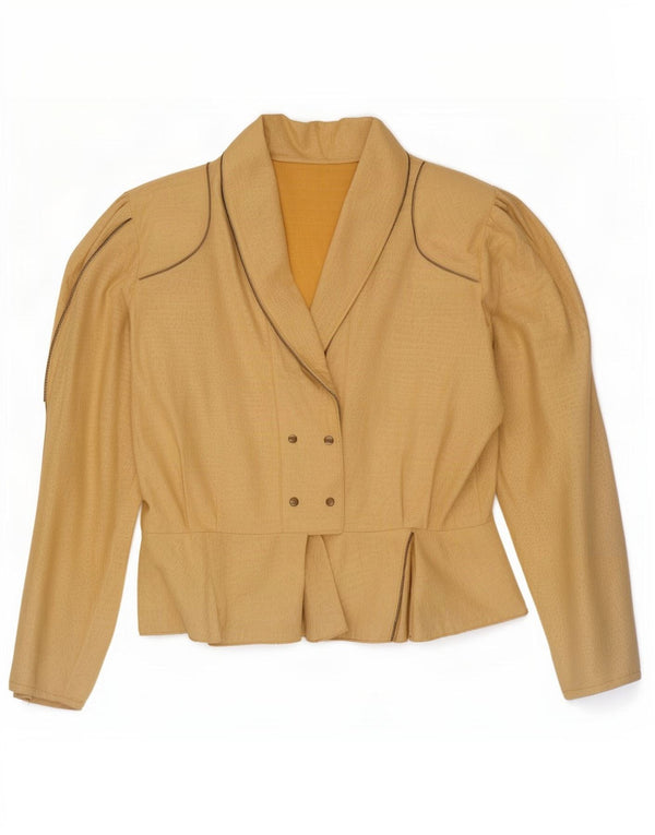 Blazer vintage pentru femei UK 14 Medium Beige Animal Print