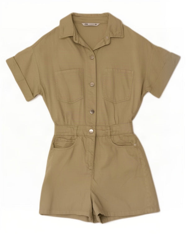 Costum pentru femei Zara, cu tăiere largi, UK 6 XS, bumbac kaki