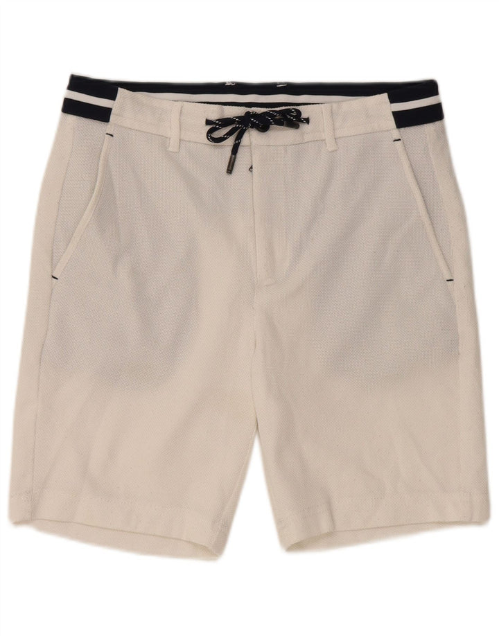 Pantaloni scurți de înot pentru bărbați Zara, mici, alb, poliester color bloc