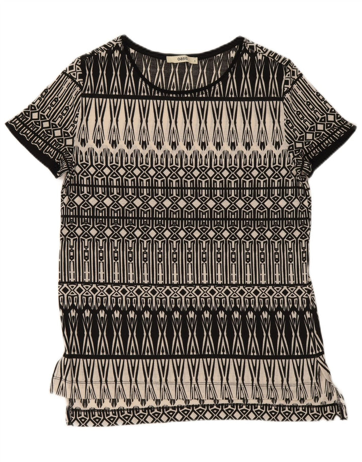 Oasis Tricou pentru femei Top UK 10 Small Black Geometric