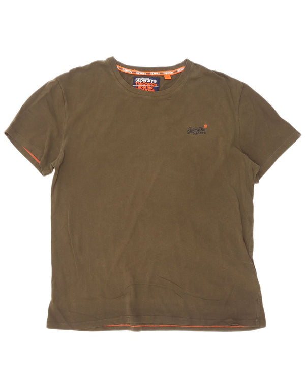 Tricou Superdry pentru bărbați Top XL Kaki Bumbac