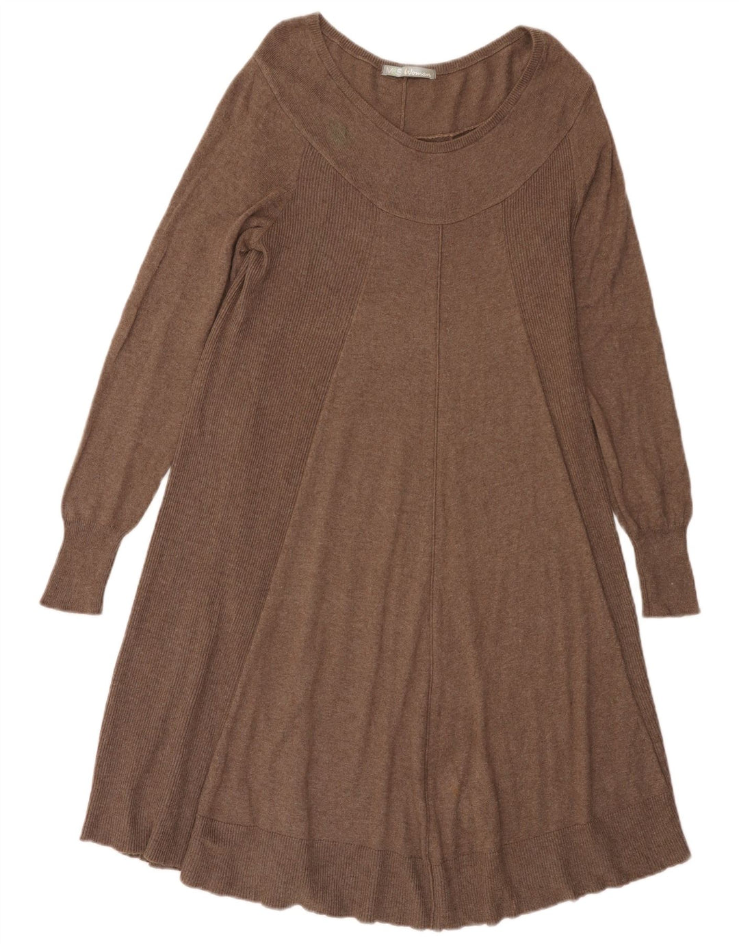 Rochie pulover pentru femei Marks & Spencer UK 14, bumbac maro mediu