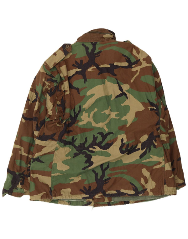 Jachetă militară vintage pentru bărbați UK 42 XL, bumbac camuflaj verde