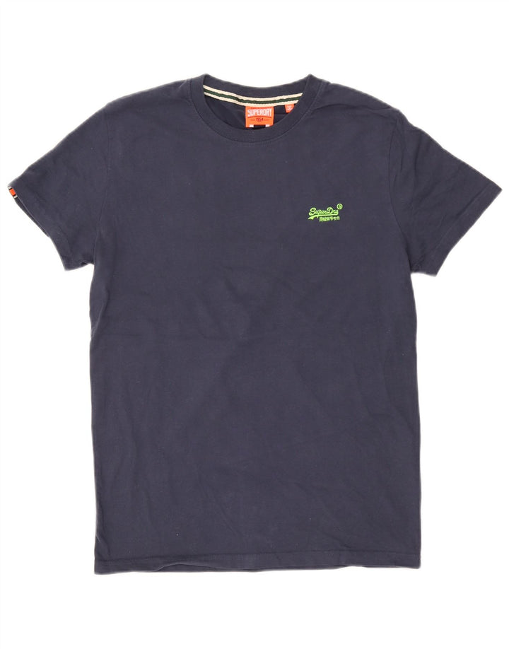 Tricou Superdry pentru bărbați Top mediu din bumbac bleumarin