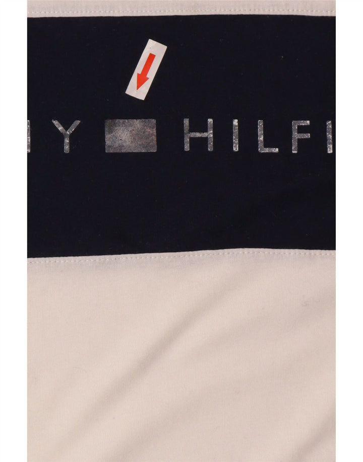 Tricou grafic pentru bărbați Tommy Hilfiger Top mic, alb, din bumbac color bloc