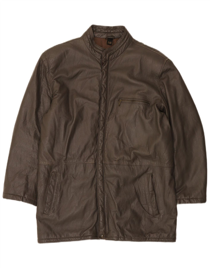 Geacă de piele vintage pentru bărbați IT 50 mare maro