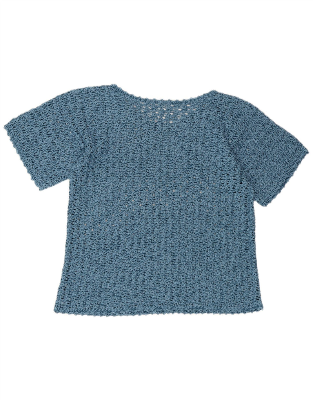 Bluză din croșetat VINTAGE pentru femei UK 16 Large Blue