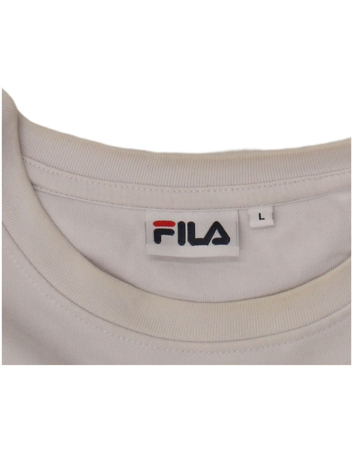Pulover pentru bărbați FILA, cu grafică, din bumbac mare, negru, bloc de culoare