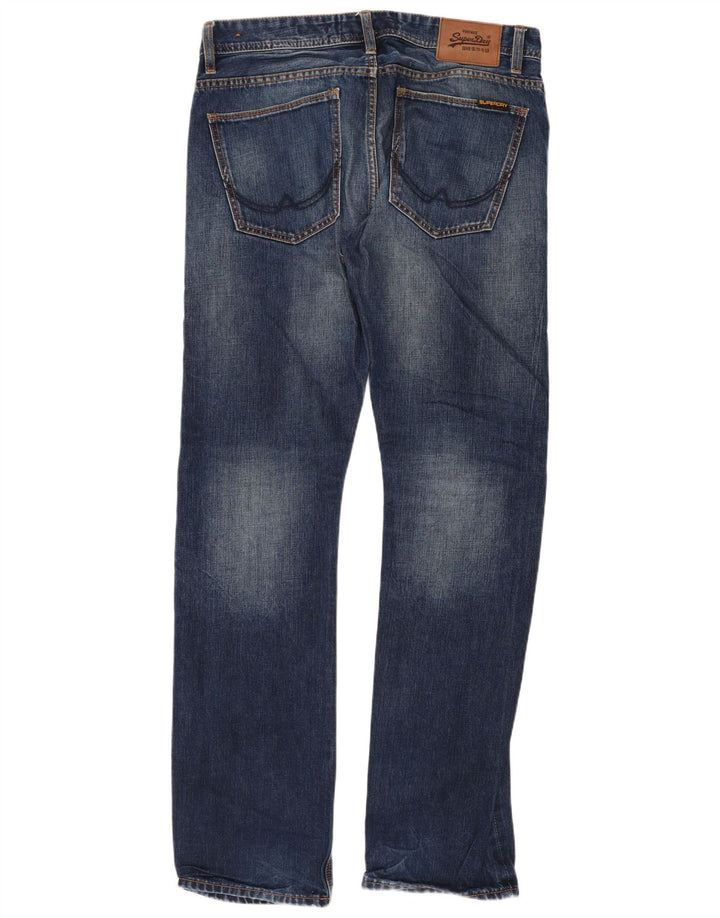 Blugi drepți distressed pentru bărbați Superdry W32 L32 Bumbac albastru