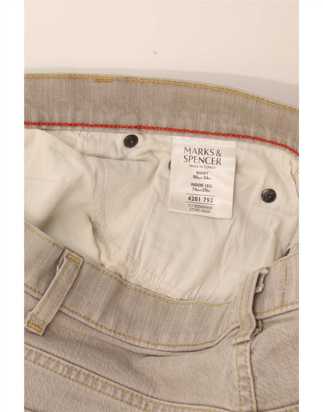 Blugi drepți pentru bărbați Marks & Spencer Blue Harbour W34 L29 bumbac gri